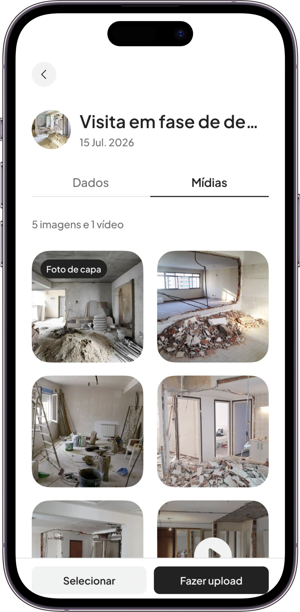 Visita de obra no Cursivo pelo celular
